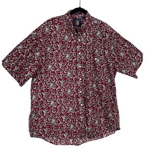 Salty Dog Imperial‎ Poplin Mens XL Button Up Short Sleeve Paisley Pattern Shirt